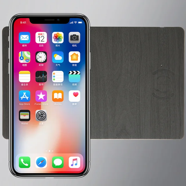 Fast Wireless MousePad Charger,2 in 1 Mouse Pad/Mat Wood With Wireless Charger for iPhone X iPhone 9 8/8 9Plus Samsung Note 8/S9