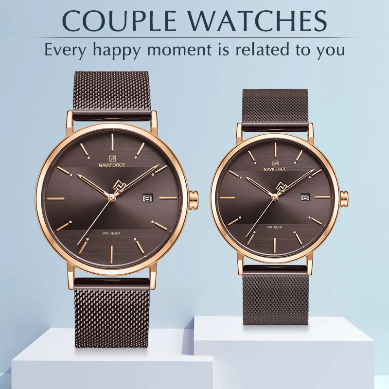 

NAVIFORCE Top Luxury Brand Mens Watches Quartz Simple Men Women Set Watch Waterproof Men‘s Ladies Couple Clock Relogio Masculino