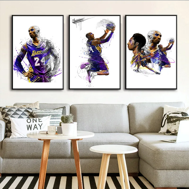 

Posters and Prints Kobe Bryant Michael Jordan LeBron James Allen Iverson Poster Wall Art Picture Canvas Painting Room Home Decor