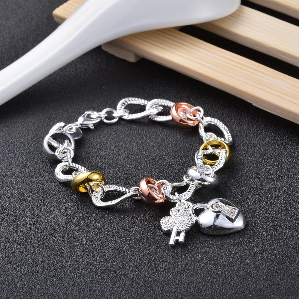 Charms Fashion 925 Silver Chain Links Bracelet 7.5'' SL000208 Wholesale