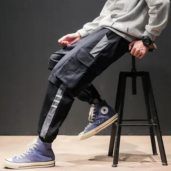 

High Quality Japanese Style Plus Size M-5XL Solid Sweatpant New Casual Pant Fashion Men Hip Pop Side Pocket Cotton Student Pant