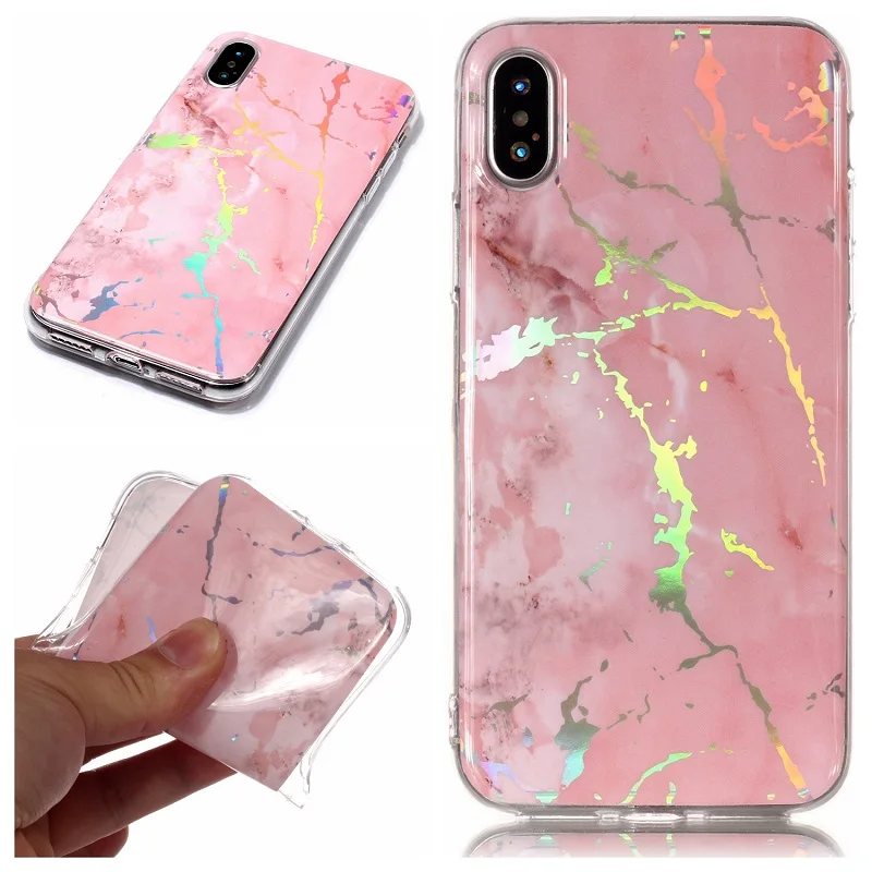 For iphone 5s 5 SE 6 6s 8 678 plus X Granite Scrub Laser IMD Marble Stone image Painted Silicone Phone Case For iphone 7 cases (8)