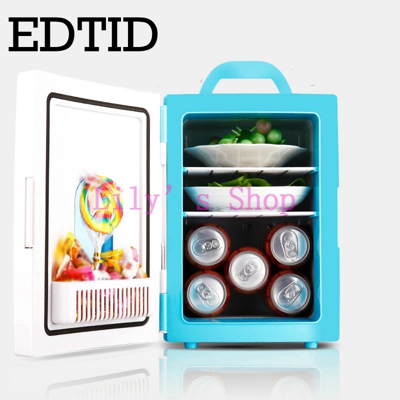 

EDTID Mini Car Fridge Portable household Refrigerator Travel Auto Cooler Freezer Warmer cooling Box Dual Use Office 4L 12V 220V