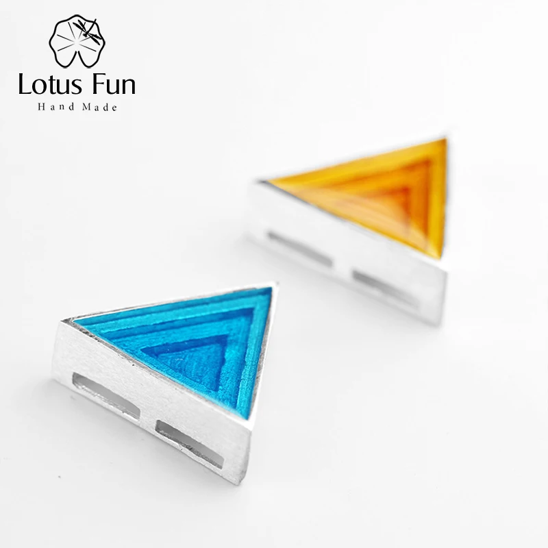 Lotus Fun реальные 925 серебро минимализм Стиль Ювелирные украшения геометрический