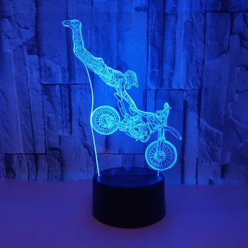 

Motorcycle Stunts LED 3d Table lamp 7 Colors Changing Novelty Led Night Lights For Sports Fans Best Gift Drop Ship