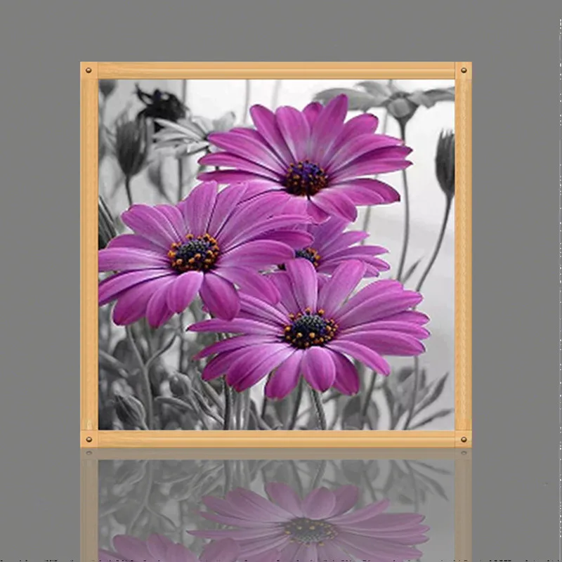 5D Full Diamond Painting DIY Embroidery Flower Lilac Daisies Cross Stitch Mosaic
