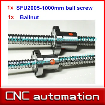 

1pcs BallScrew rail SFU2005-L 1000mm-C7 + 2005 Ball Screw Ball Nut for CNC Machine