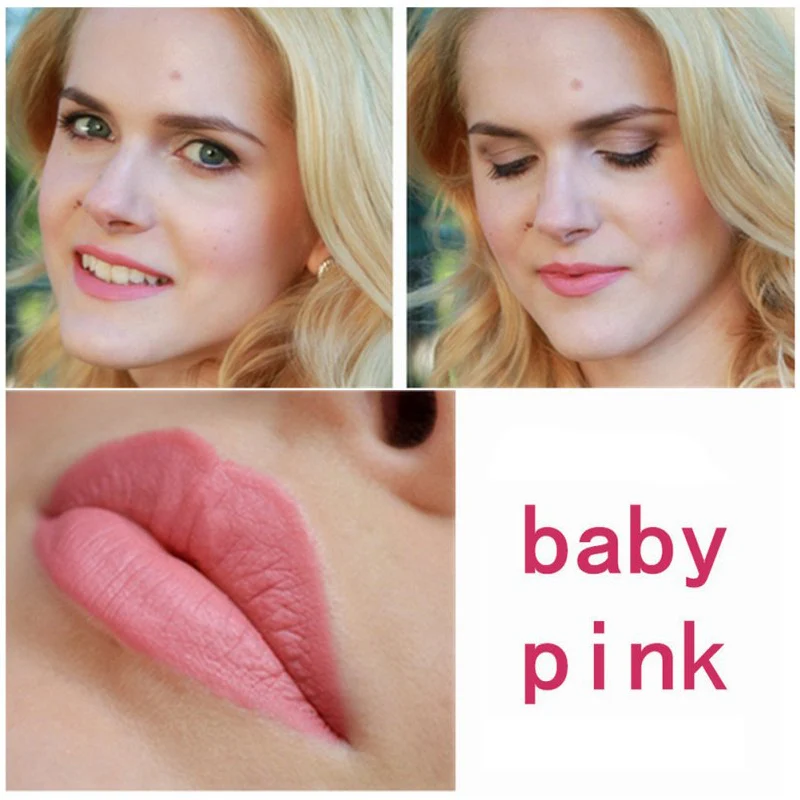 Водонепроницаемая матовая антипригарная губная помада batom Baby Pink