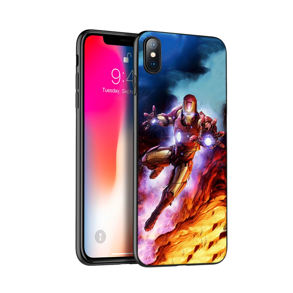 Черный чехол ТПУ для iphone 5 5s se 6 6s 7 8 plus x 10 чехол силиконовый чехол для iphone XR XS 11 pro MAX чехол Marvel superheroes - Цвет: 17745