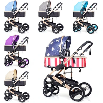

Baby Strolle Multifunctional 3 in 1 Baby Stroller High Landscape Stroller Folding Carriage Gold Baby Stroller Newborn Stroller
