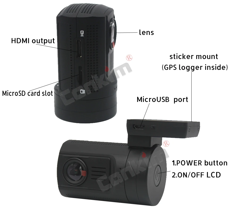 Conkim Ambarella A7 Dash Cam Mini 0806s Автомобильный видеорегистратор с gps 1296P 1080P Full HD супер