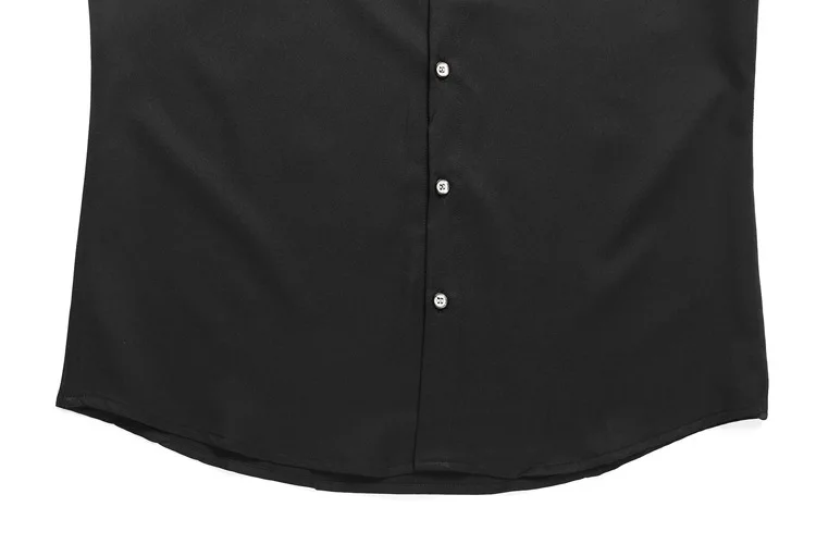 Роскошная мужская черная белая рубашка с длинным рукавом Camisa, хлопковая тонкая мужская рубашка большого размера с отложным воротником 4XL 5XL