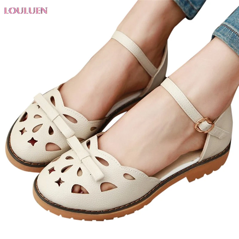 

Sandal Women's Sandals In Summer Solid Color Hollow With Fashion Shoes Roman Shoe Plus Size 35- 39 Drop #0515