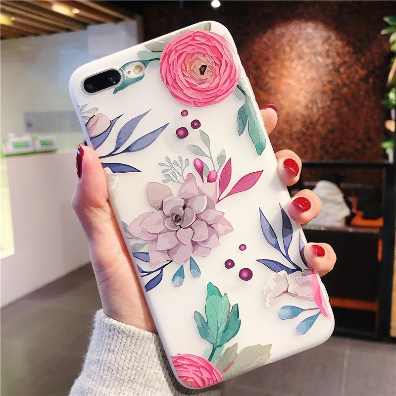 

Floral Animal Cartoon Patterned Phone Case For iPhone7 X 8 6 6s Plus XR Xs Max Cases TPU Back Cover Coque Funda