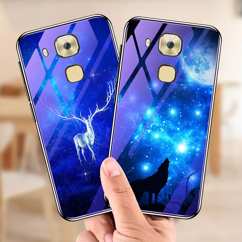 

Howanni Phone Case For Huawei Nova Plus Case 5.5" Tempered Glass Back Cover For Huawei G9 Plus Maimang 5 Case Cover Shell Bag