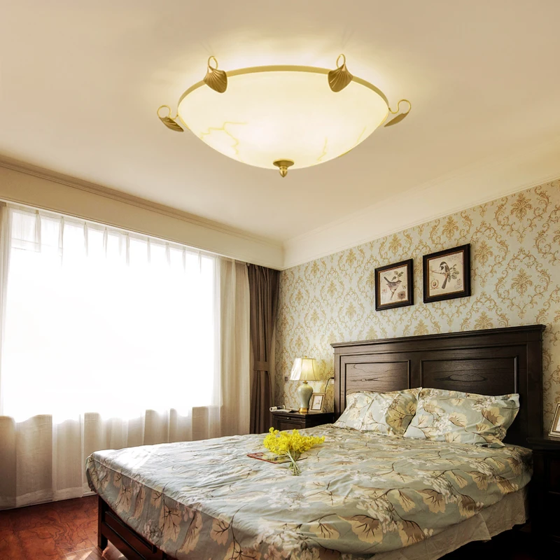 

modern simple e27 round ceiling lamp bedroom wrought iron desk lamp home warm corridor ceiling light ZA925930