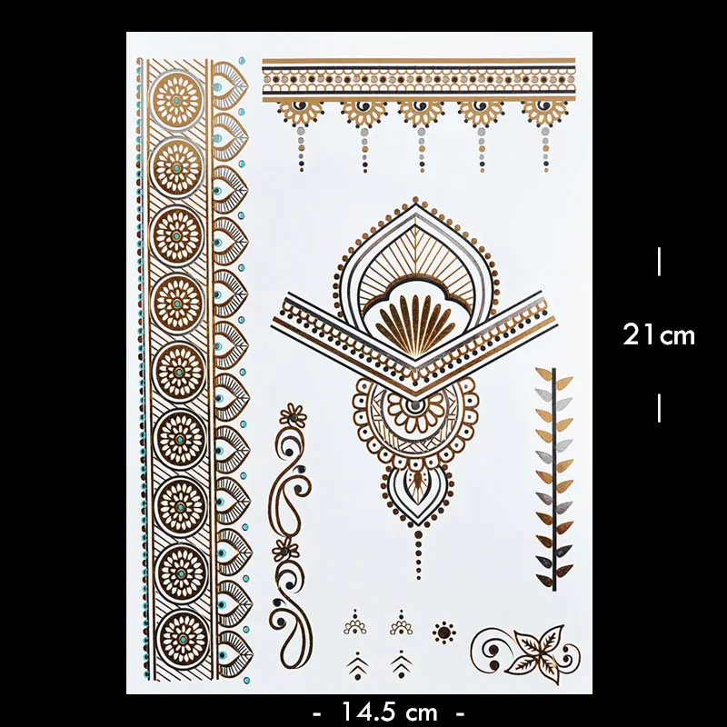 #352 Индия Heidi Henna тату металлик Flash Ювелирные Татуировки боди арт женские