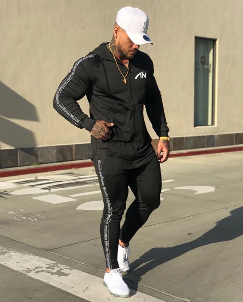 Men's Sports Suits Hoodies Gym Running Training Fitness Bodybuilding Sweatshirts Jogging Sportswear White Men's Hooded Coat