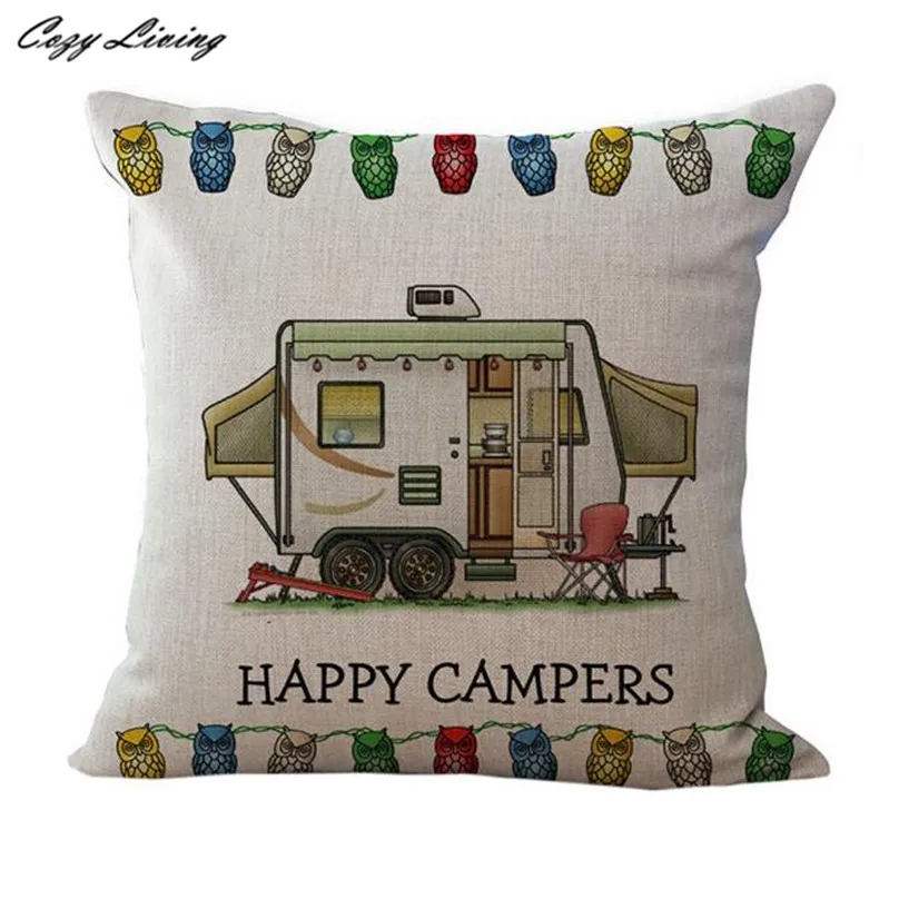 

Pillow Cases 45*45CM Retro Cartoon Pillow Cases Linen Pillow Cover Multi Colors Printed Square Pillowcase Wholesales 40D21