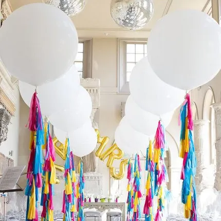 

100pc 18inch Round White Blue transparent Color Big Giant Balloon for Party Wedding Valentine's Day