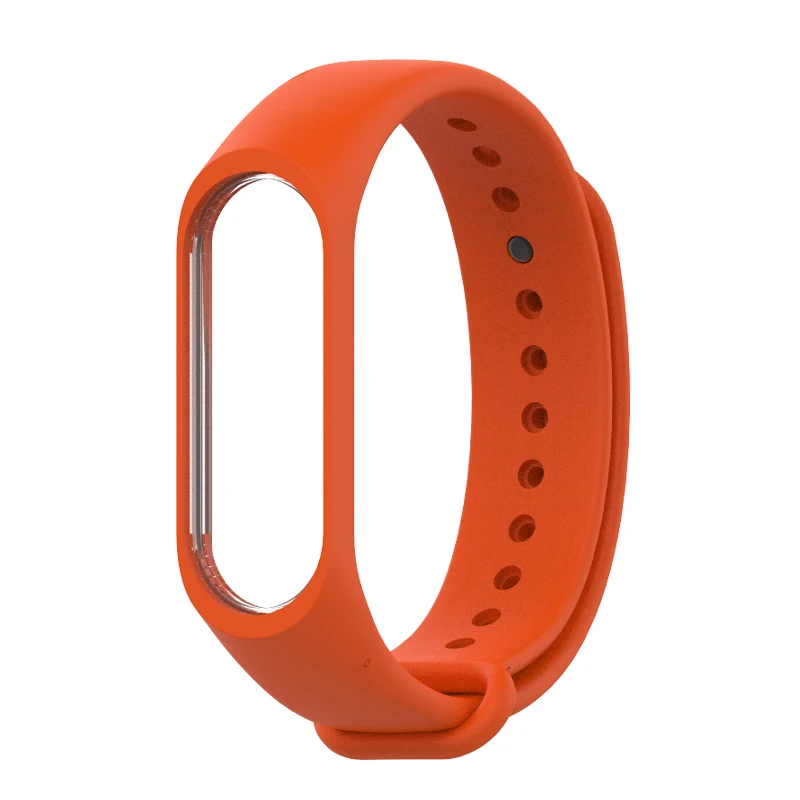 Mi jobs силиконовый ремешок mi Band 4 Correa Band аксессуары для умных часов Xiaomi mi Band 3 браслет mi band 3 ремешок - Цвет: Orange Red