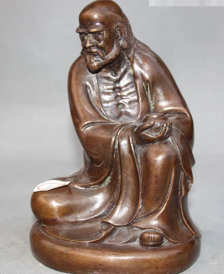 

9" Chinese Buddhism Bronze Seat Arhat Damo Bodhidharma Dharma Buddha Statue