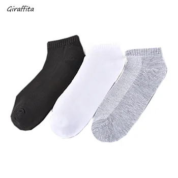 

Fashion New Solid Color Men's Socks Good Quality Casual Mesh Summer Breathable Ankle Sock For Men Back Grey White