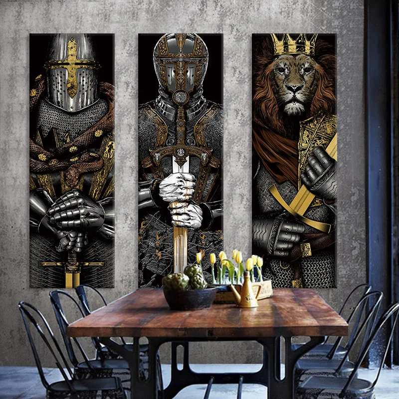 

Anime Poster knight Industrial wind HD canvas poster wall pictures for living room decoration painting wall art Poster