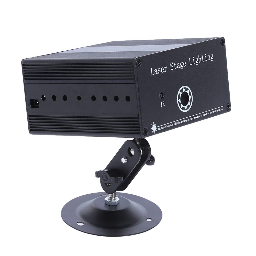 1PC Remote Control Mini LED Laser Stage Light Lamp Laser Projector Stage Lighting Sound Control For DJ Disco Party KTV(US Plug) smuxi portable stage light auto voice led laser projector stage lighting effect dj ktv party christmas decor remote control
