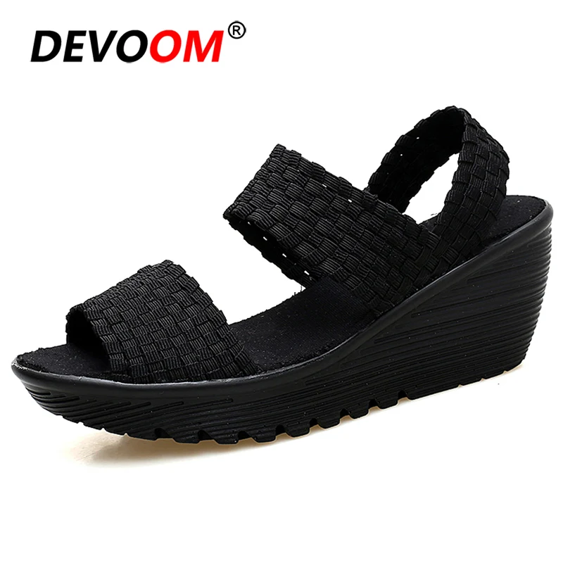 

2019 Women Comfy Platform Sandal Shoes Women Sandles H Sandals Womens Wedges Female Sandals Comfort Shoes for Female Woven Shoes