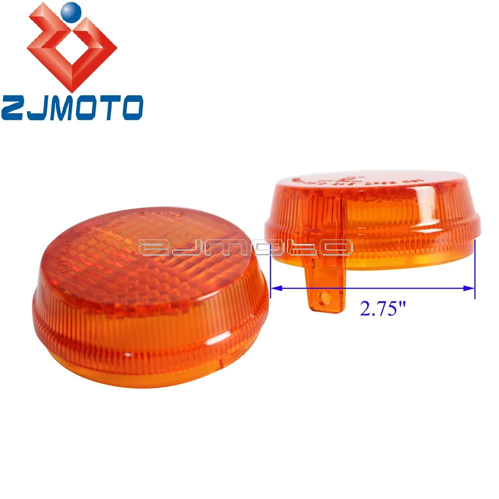 

Motorcycle 2.75" Orange Indicator Light Covers Turn Signals Round Lens For Honda Cruisers Kawasaki Vulcan 2000 1600 Classic