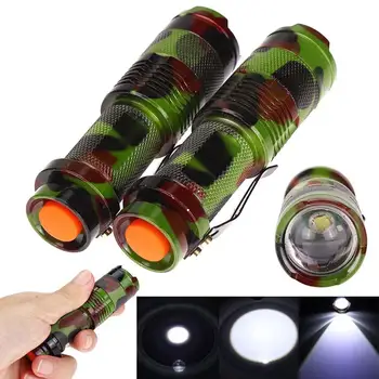 

2pcs Mini LED flashlight 1200LM waterproof Camouflag Q5 LED light Zoomable 3 modes Flashlight Torch 14500 pocket light