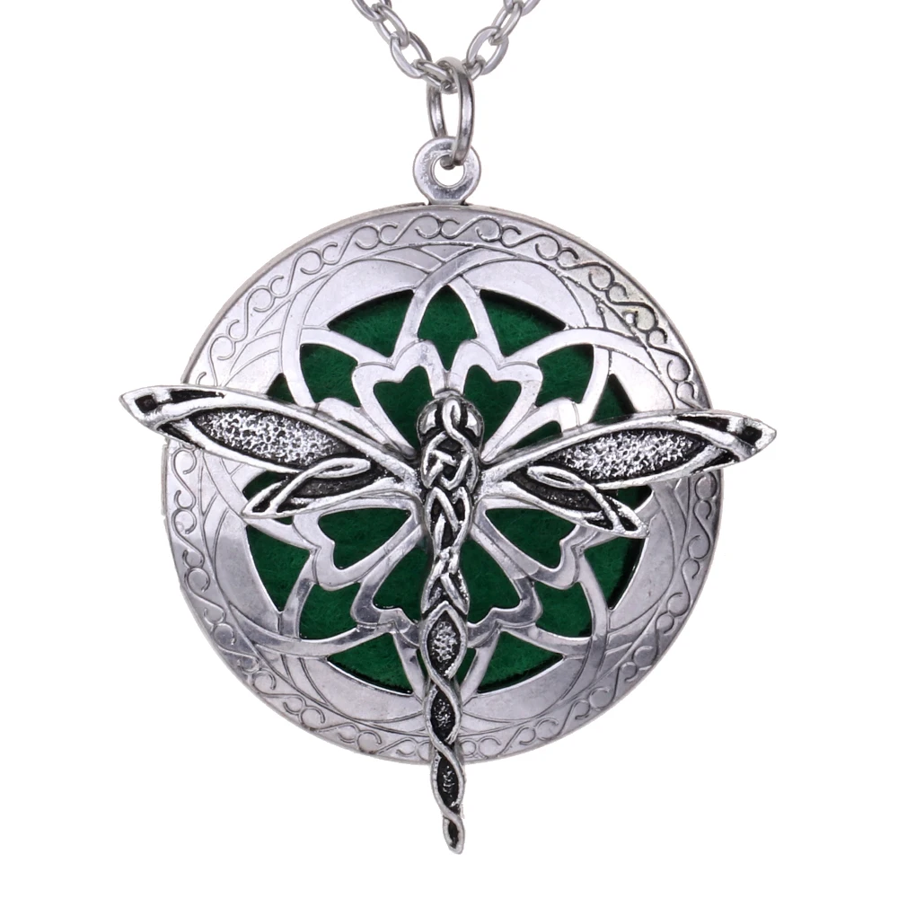 

Knots Wings Dragonfly Essential Oil Diffuser Lockets Dragonfly Collections Pendant Necklace with Linen Pouch
