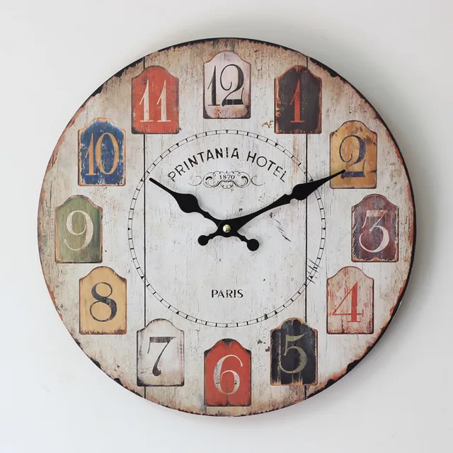 Saudi Arabia Style Colorful Digital Electronics Mute Wood Wall Clock