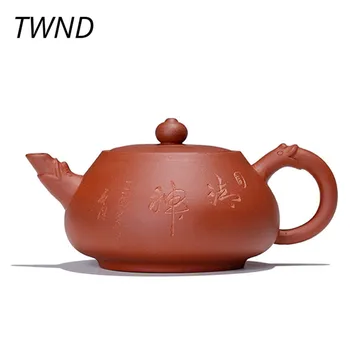 

210CC purple clay yixing teapot chinese kung fu handmade long quan pot ore zisha kettle suit black tea tie guanyin Oolong 17