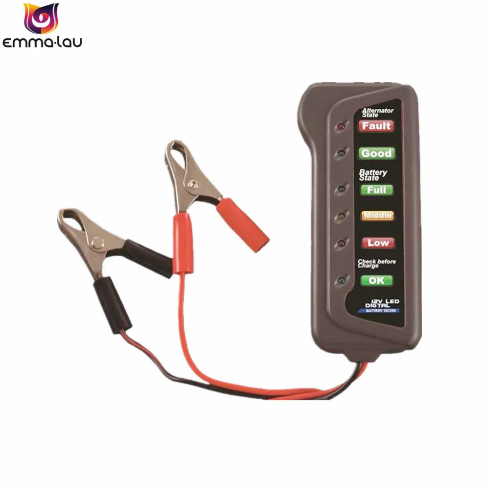 

12V Digital Car Battery Alternator Tester LED Indicator Battery Charging Level Monitor Analyzer For Car Motorcycle Trucks