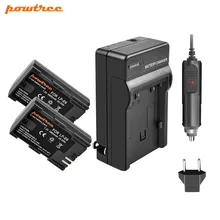 Powtree For Canon 2PCS 7.2V 2800mAh LP-E6 LPE6 LP E6 Camera Battery + Charger For EOS 5D Mark II 7D Mark II 6D 7D 60Da 80D 5DS Powtree For Canon 2PCS 7.2V 2800mAh LP-E6 LPE6 LP E6 Camera Battery + Charger For EOS 5D Mark II 7D Mark II 6D 7D 60Da 80D 5DS