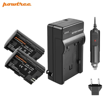 

Powtree For Canon 2PCS 7.2V 2800mAh LP-E6 LPE6 LP E6 Camera Battery + Charger For EOS 5D Mark II 7D Mark II 6D 7D 60Da 80D 5DS