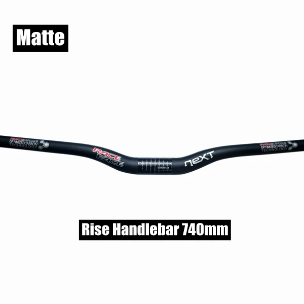 Гоночная лицевая сторона Next матовая 3K Углеродное волокно горизонтальный/однообразный руль части для горного велосипеда руль для велосипеда 31,8 мм - Цвет: Matte Riser 740MM