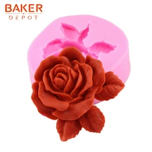 BAKER DEPOT цветок помадка форма силиконовая, украшение выпечки Плесень Роза конфеты шоколадная форма кубик льда лоток DIY ремесло штукатурка P009