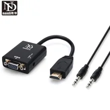 Hdmi к vga кабель конвертер адаптер с аудио мужчин и женщин кабель для монитора мультимедиа проектор