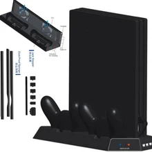 PS4 Pro вертикальный стенд с 2 вентилятора охлаждения двойной контроллер зарядная станция и 3 модуль с разъемами+ Пылезащитная сетка для PS4 Pro консоли