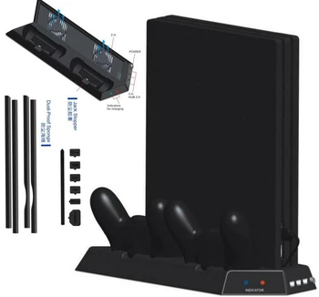 

PS4 Pro Vertical Stand with 2 Cooling Fans Dual Controller Charging Station and 3 HUB Ports + Dustproof Mesh For PS4 Pro Console