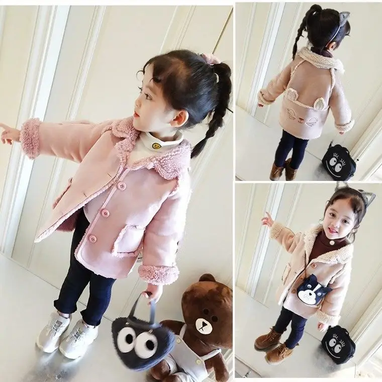 

2018 Baby Girl Winter Coat Jacket Kids Girls Thick Warm Fashion Cashmere Jackets Overcoats Children Clothes
