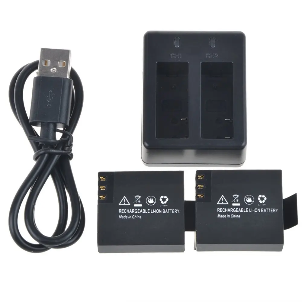 

3.7V 900mAh Action Camera Li-ion Battery Pack Kit Dual Charger Cable For SJCAM SJ4000(WiFi) SJ5000 SJ5000+ SJ6000 SJ7000
