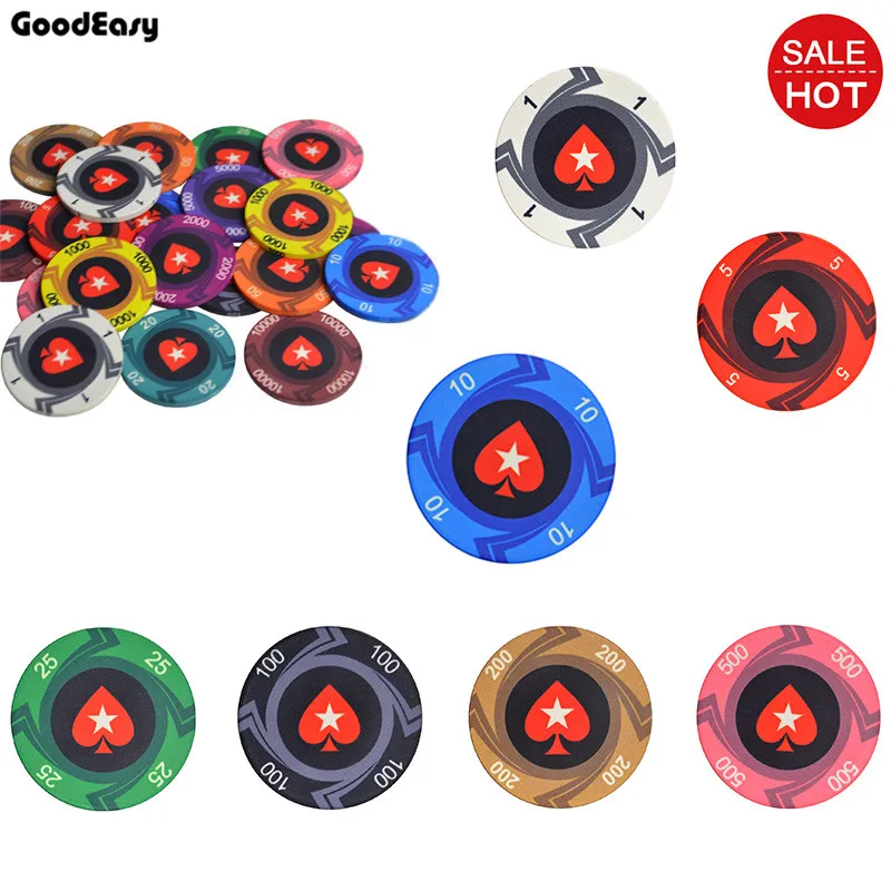 5pcs/LOT Peach Heart Coins Ceramic Texas Poker Chip Sets Casino Pokerstars EPT chips Entertainment Accessories poker card guard
