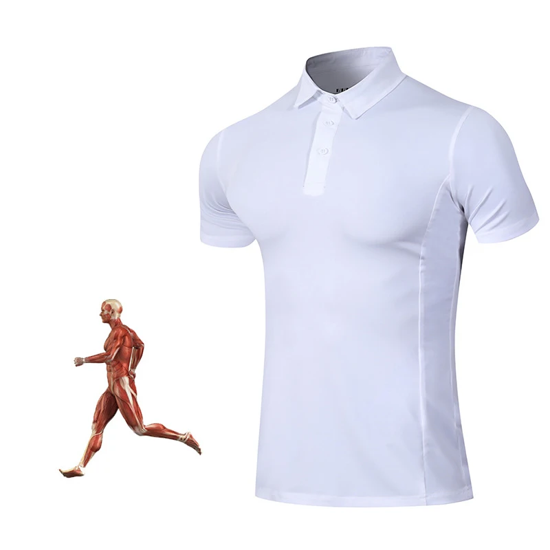 Мужская спортивная рубашка поло быстросохнущая дышащая футболка для гольфа плотно облегающие футболки для фитнеса теннисные тренировочные рубашки