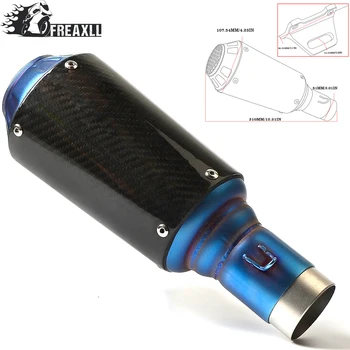 

Universal 36- 51MM Motorcycle Exhaust Pipe With Muffler Moto Bike Pot Escape For Honda Grom YAMAHA NMAX FZ8 Aprilia RSV 4 Suzuki