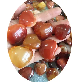 

10pcs Natural Red agate Quartz Crystal Tumbled Chakra Stone Reiki Healing Stones Heart-Shaped Pendant Diy Jewelry making
