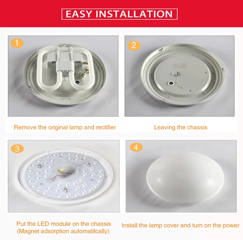 Ceiling Lamps LED Module Light AC220V 230V 240V 12W 18W 24W Replace Ceiling Light Lighting Source Convenient Installation